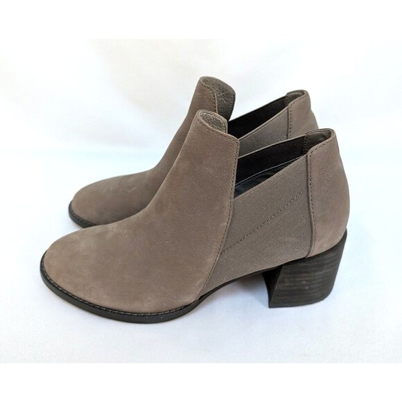 EILEEN FISHER Bayo-TN Drizzle Ankle Leather Block Heel Bootie Women's Sz 7 - Picture 1 of 6